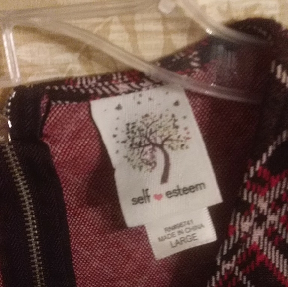 Self Esteem red plaid jumper dress - Picture 2 of 4